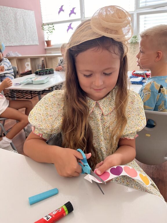 Pupil focused on an individual task in the classroom at Perrott Hill Prague
